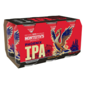 Alcohol 1: Monteith's Phoenix IPA 330ml (6 pack) 5%