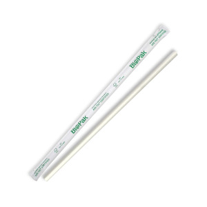 Bio Pak - Paper Straw White - 197(l) x 6mm (Sleeve 250)