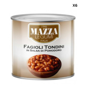 Tinned Vegetables Beans: Mazza Baked Beans in Tomato Sauce 2.6kg x 6