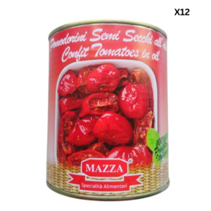 Tinned Vegetables Beans: Mazza Confit Semi-Dried Cherry Tomatoes Can 800g x 12