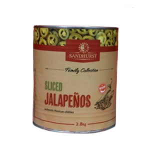Tinned Vegetables Beans: Sandhurst Sliced Jalapenos 2.8kg
