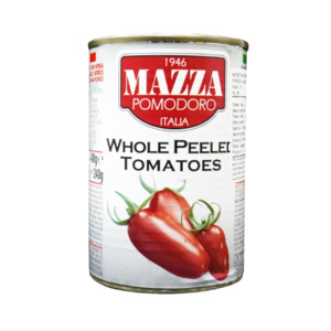 Tinned Vegetables Beans: Mazza Whole Peeled Tomatoes 400g