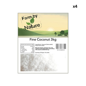 Baking: Farm by Nature Fine Coconut (Desiccated) 3kg x4