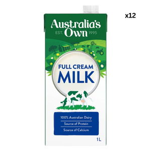 Breakfast Cereals: Aust Own Full Cream Milk 1L x 12
