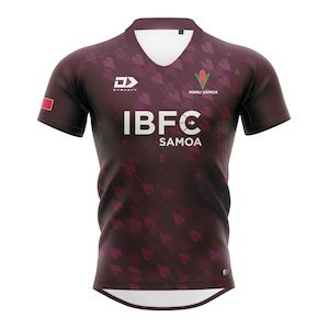 Samoarugby: 2025 Manu Samoa Mens Training Jersey - Maroon