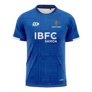 Samoarugby: 2025 Lakapi Samoa Mens Training Tee - Blue