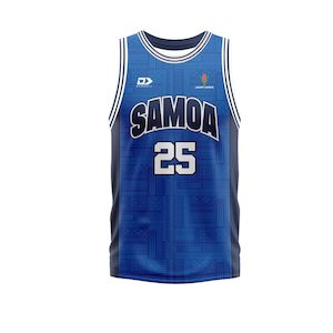 Samoarugby: 2025 Lakapi Samoa Junior Basketball Singlet - Blue