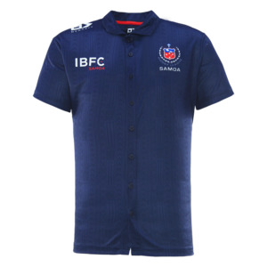 Toa Samoa Rugby League: 2025 Toa Samoa Mens Button Up Polo - Navy