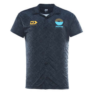Moana Pasifika Rugby: 2026 Moana Pasifika Mens Button Up Polo - Black