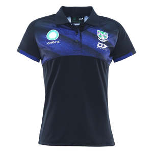 2025 New Zealand Warriors Ladies Black Sand Media Polo