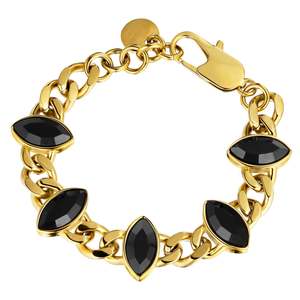 Bracelets: Zelko Gold Bracelet - Black