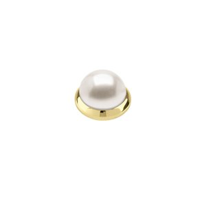 Toppers: Bud Gold Interchangeable Ring Topper - White Pearl