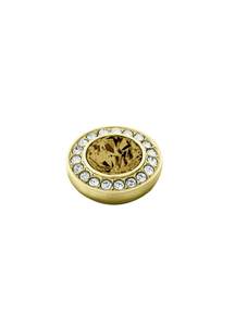 Rings: Grace Gold Interchangeable Ring Topper - Golden / Crystal