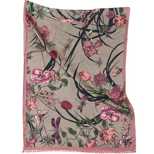 Living Garden Silk Scarf, Old Rose