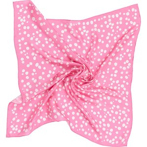 Scarves: Dots Silk Scarf, Pink/White