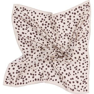 Dots Silk Scarf, Creme/Brown