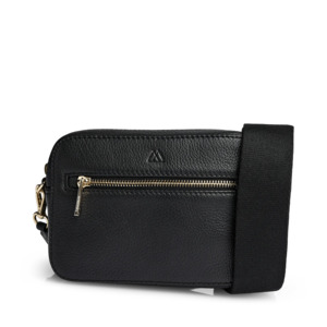 Elea Crossbody Bag, Grain, Black w/Gold