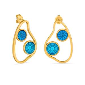 Joidart: Gaudi Wavy Gold Stud Earrings Medium