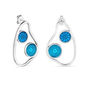 Joidart: Gaudi Wavy Silver Stud Earrings Medium