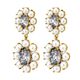 Lina Gold Earrings - White Pearl / Grey