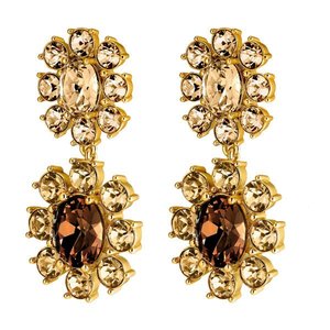 Lina Gold Earrings - Brown /Golden
