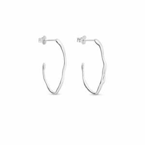 Clara Silver Hoops Oval