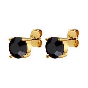 Daze Gold Earrings - Black