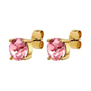 Studs: Daze Gold Earrings - Light Rose