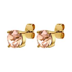 Studs: Daze Gold Earrings - Light Peach