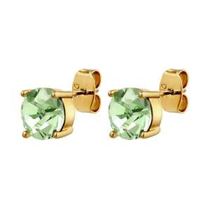 Studs: Daze Gold Earrings - Light Green