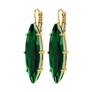 Kalay Gold Earrings - Emerald Green
