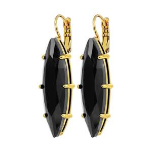 French Hook: Kalay Gold Earrings - Black