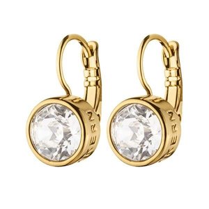 French Hook: Louise Gold Earrings - Clear Crystal