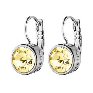 French Hook: Louise Shiny Silver Earrings - Yellow