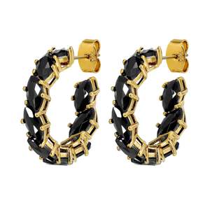 Tamarin Gold Earrings - Black