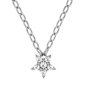 Sale: Sagitta Shiny Silver Necklace - Crystal