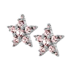 Cana Shiny Silver Earrings - Vintage Rose