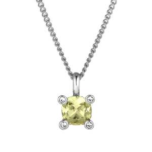 Julia Shiny Silver Necklace - Yellow
