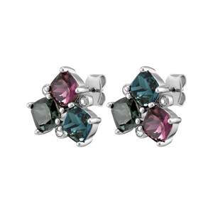 True Blue: Viena Shiny Silver Earrings - Blue