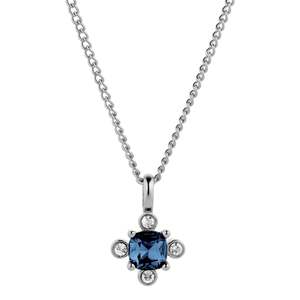 Rimini Shiny Silver Necklace - Royal Blue