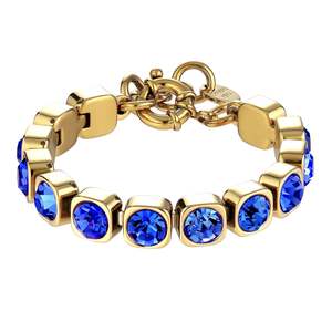 True Blue: Conian Gold Tennis Bracelet - Sapphire Blue