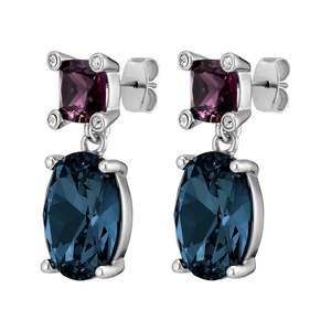True Blue: Antonia Shiny Silver Earrings - Blue