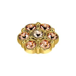 Peach Fuzz: Salma Gold Interchangeable Ring Topper - Golden