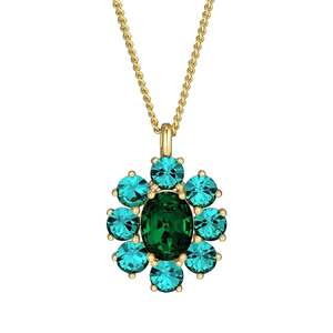 Aqua Verte: Claudia Gold Necklace - Green Crystals