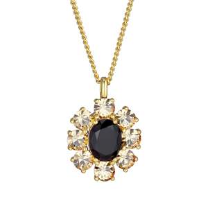 Claudia Gold Necklace - Black Crystals