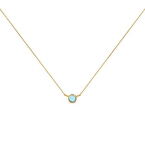 Gaudi Gold Necklace Blue Pendant