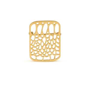 Gaudi Gold Brooch (Square)