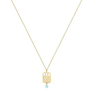 Gaudi Gold Necklace Square Pendant