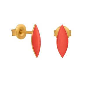 Joidart 2023: Minima Gold Stud Earrings Red
