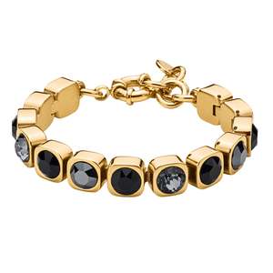 Black Magic 1: Conian Gold Tennis Bracelet - Black Mix